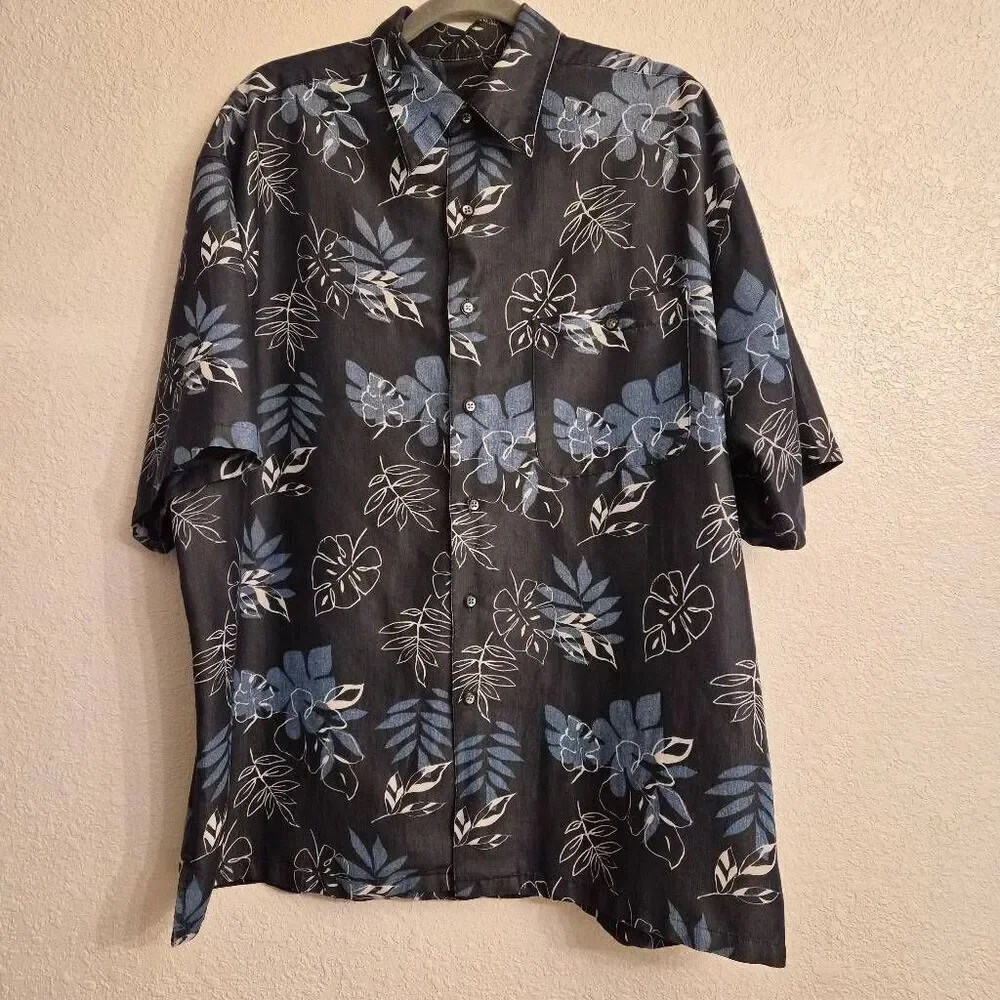 Blue Hawaiian Shirt: Super-soft Sexy Shortsleeved Button-down: Casual Coastal